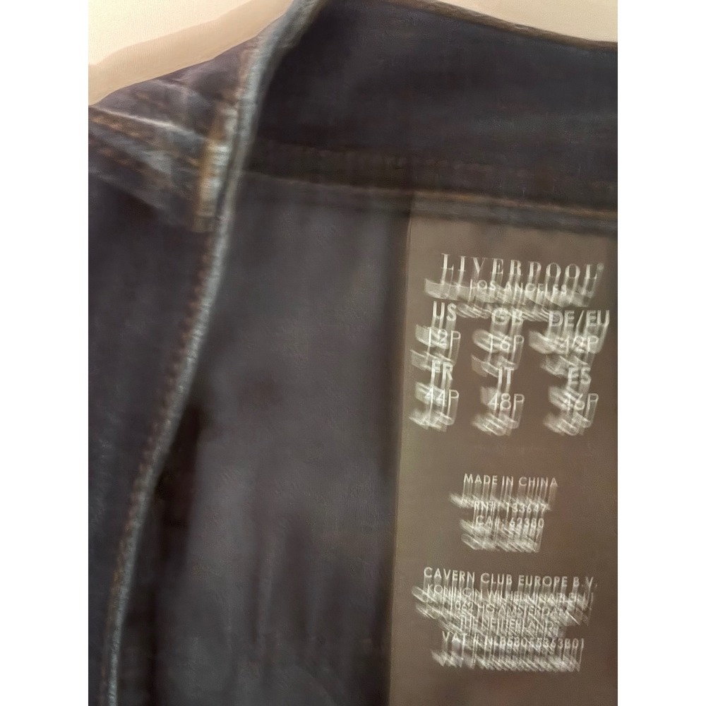 Liverpool Los Angeles The Crop Jeans Petite 12/31 Indigo Dark Wash Cuffed Denim - Picture 7 of 7